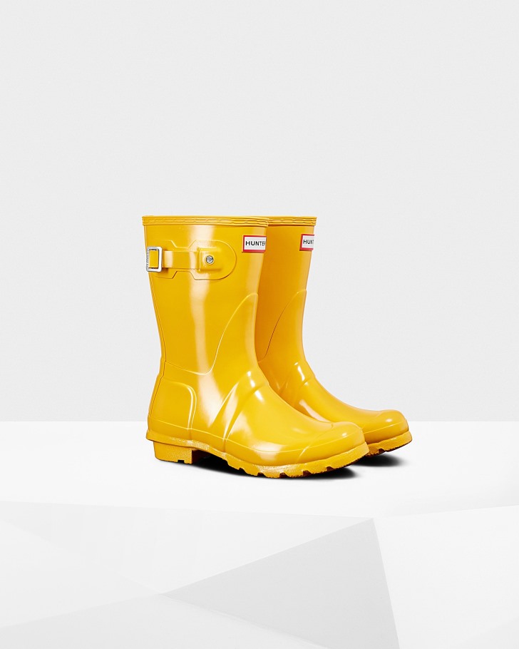 Hunter Women's Original Short Gloss Rain Boots Yellow