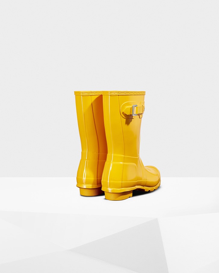 Hunter Women's Original Short Gloss Rain Boots Yellow