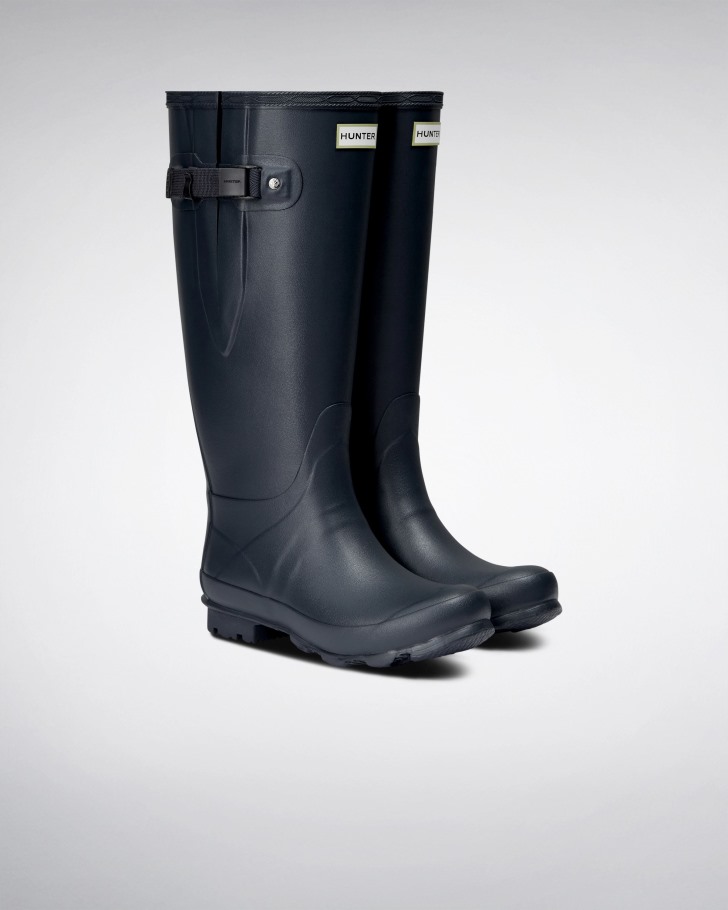 Hunter Norris Field Wide Fit Rain Boots Navy
