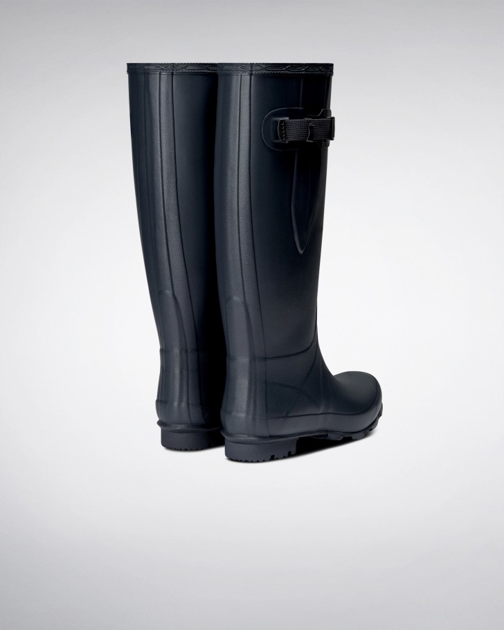 Hunter Norris Field Wide Fit Rain Boots Navy