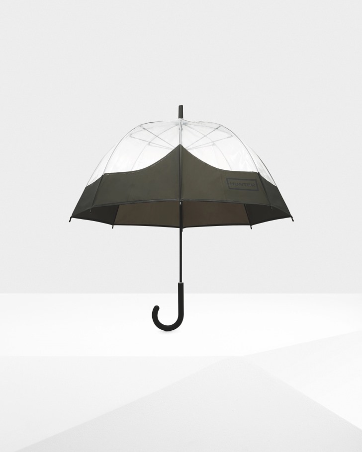 Hunter Moustache Bubble Umbrella Dark Olive