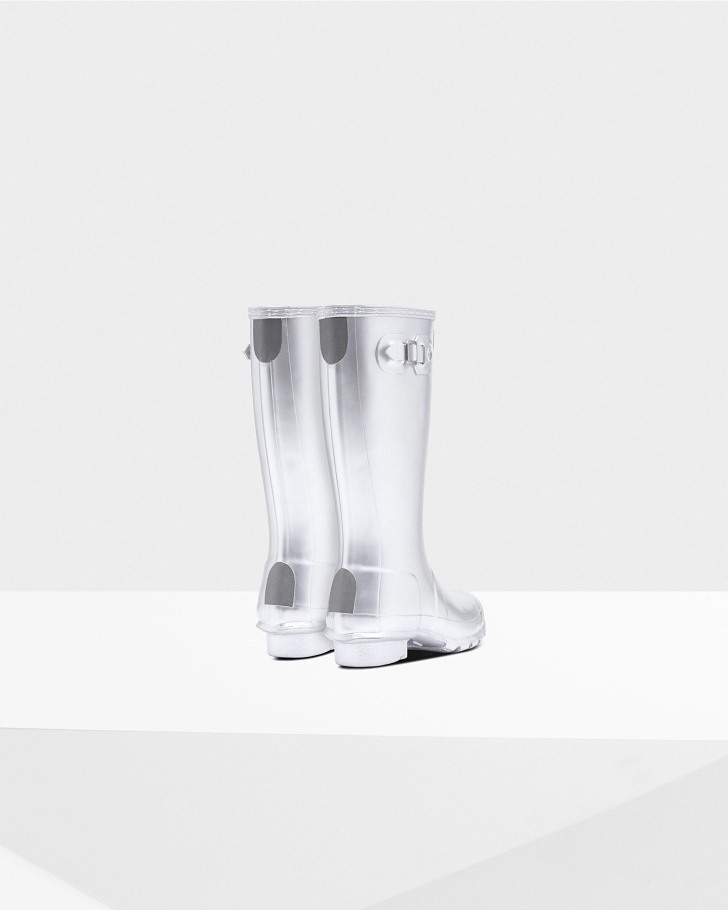 Hunter Big Kids (5-11 Years) Metallic Rain Boots Silver
