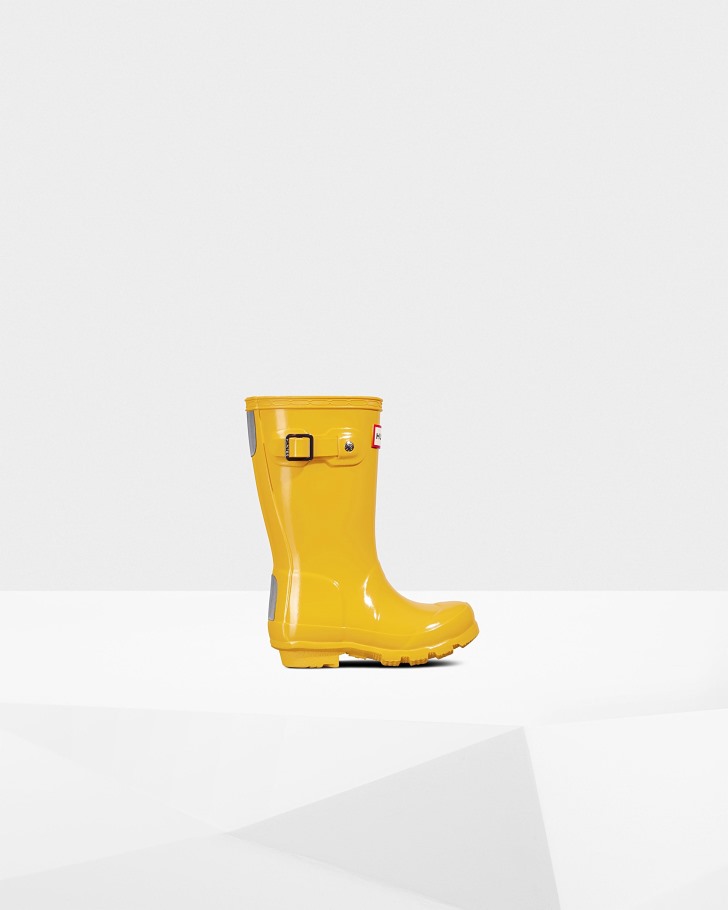 Hunter Original Little Kids (2-6 Years) Gloss Rain Boots Yellow
