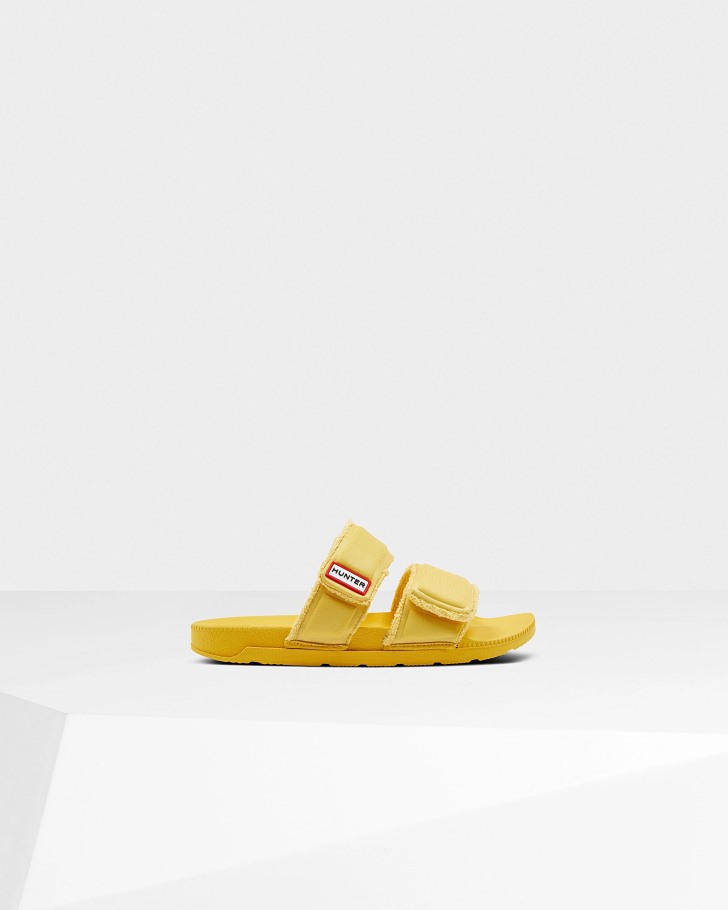 Hunter Women's Double Strap Slides Sunflower Yellow