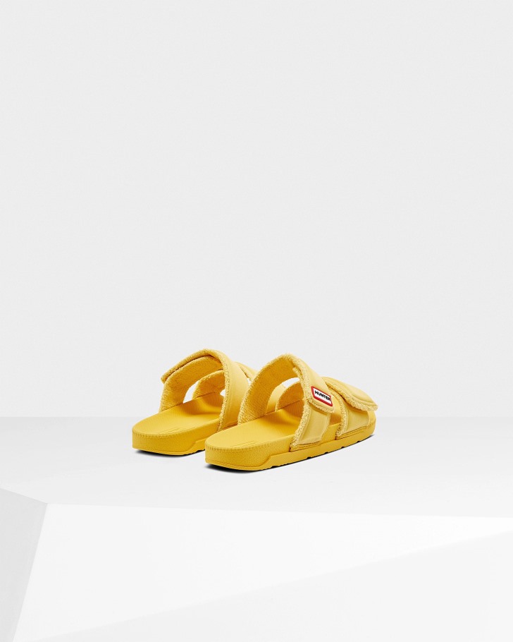 Hunter Women's Double Strap Slides Sunflower Yellow