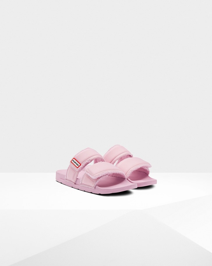 Hunter Women's Double Strap Slides Foxglove Pink