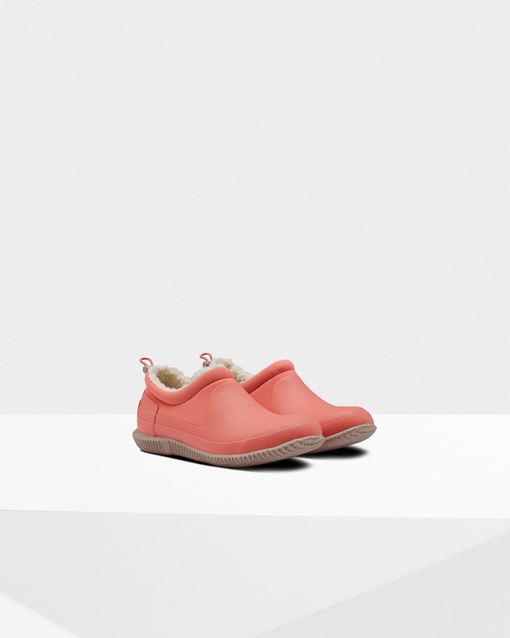 Hunter Women's Insulated Vegan Shearling Shoe Hibiscus Pink