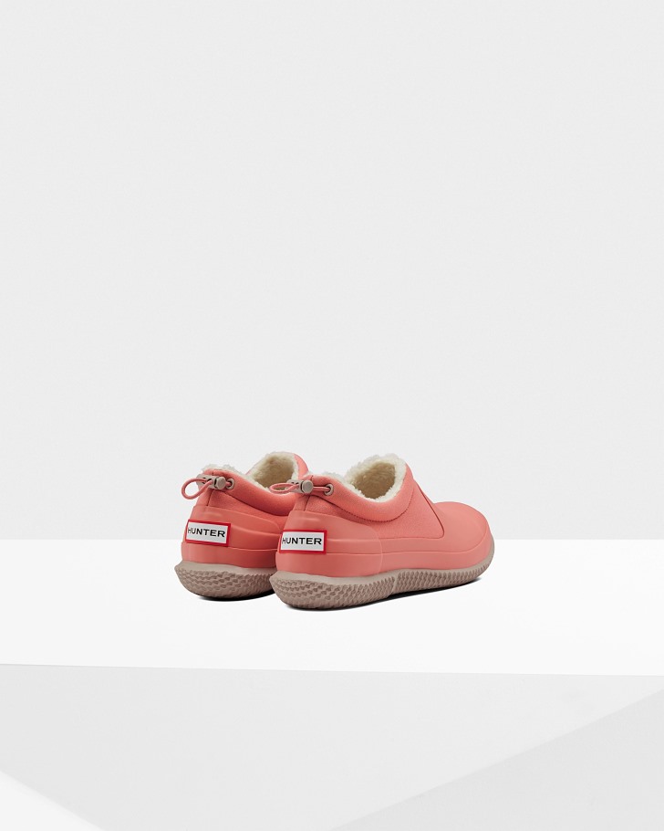 Hunter Women's Insulated Vegan Shearling Shoe Hibiscus Pink
