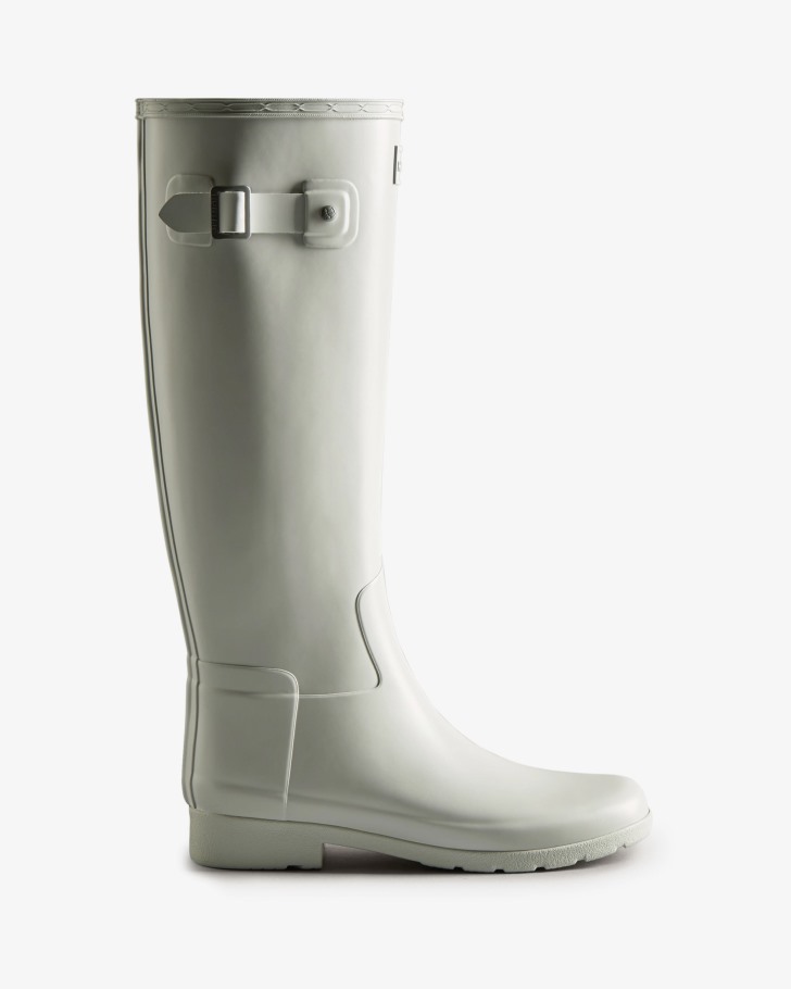 Hunter Women's Refined Slim Fit Tall Rain Boots Frosted Grey