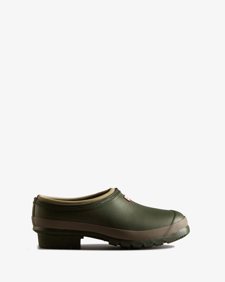 Hunter Men's Gardener Clogs Dark Olive-Clay