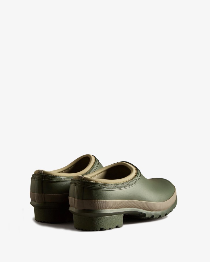 Hunter Men's Gardener Clogs Dark Olive-Clay