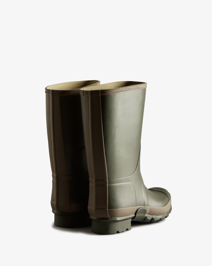 Hunter Men's Gardener Rain Boots Dark Olive-Clay