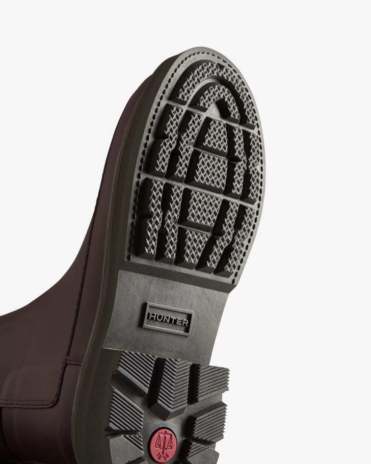 Hunter Women's Refined Stitch Detail Short Rain Boots Chestnut Crust Brown