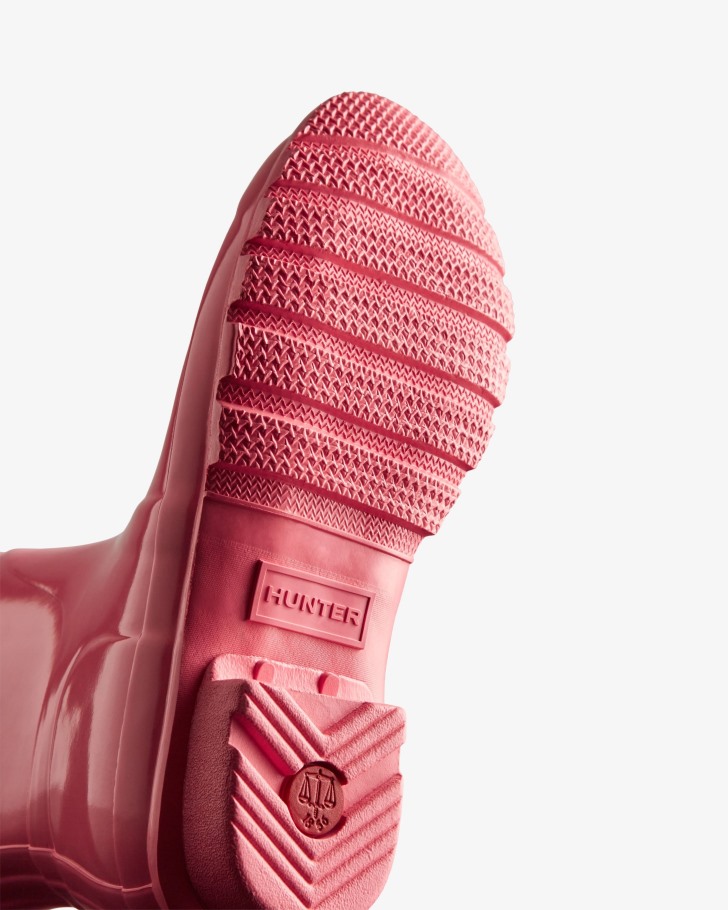 Hunter Women's Original Tall Gloss Rain Boots Pink Shiver