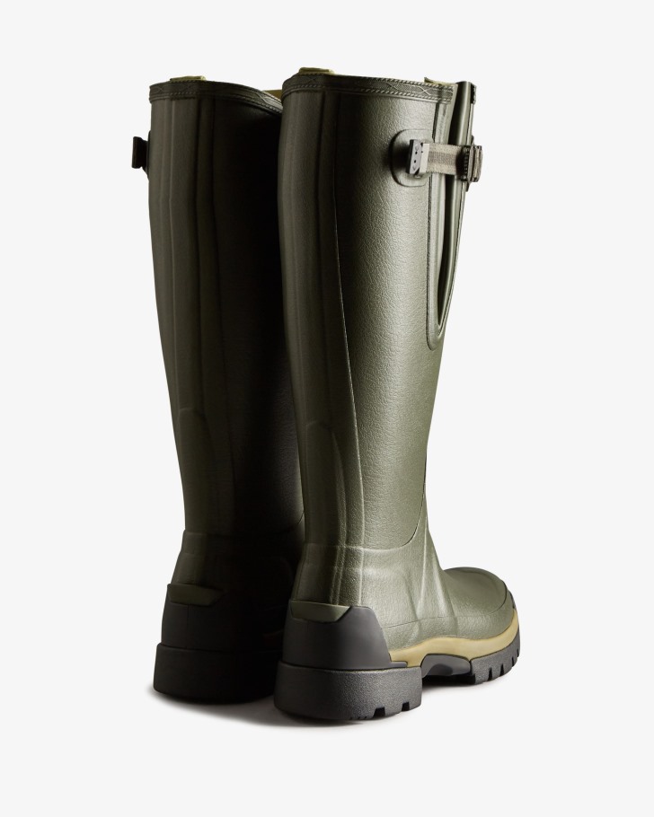 Hunter Women's Balmoral Adjustable 3mm Neoprene Rain Boots Dark Olive