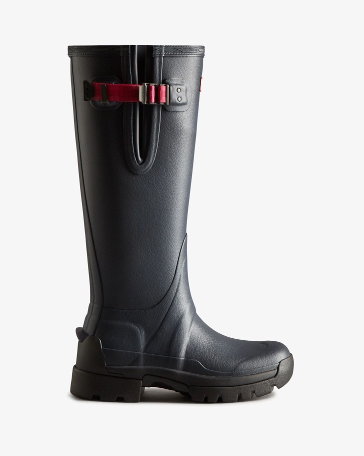 Hunter Women's Balmoral Adjustable 3mm Neoprene Rain Boots Navy- Peppercorn