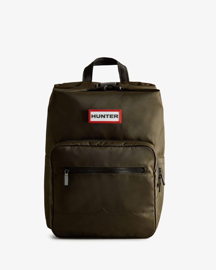 Hunter Nylon Pioneer Top Clip Backpack Dark Olive