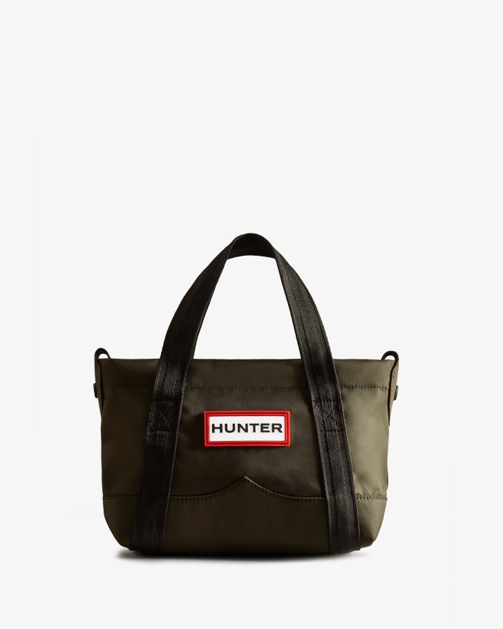 Hunter Nylon Mini Top Clip Tote Bag Dark Olive