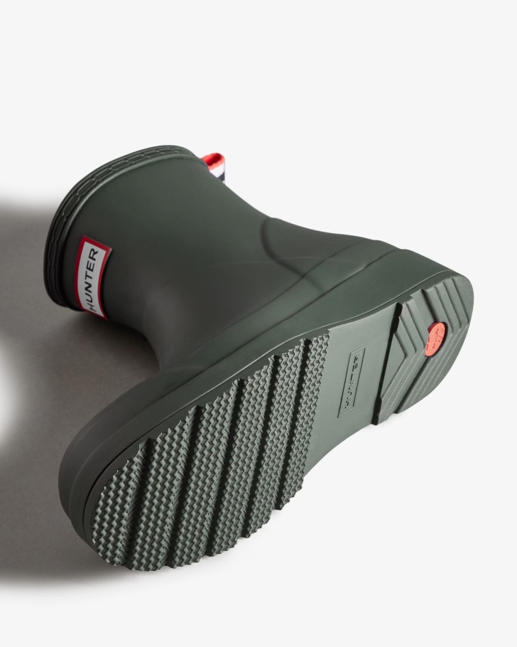 Hunter Women's Play Short Rain Boots Arctic Moss Green