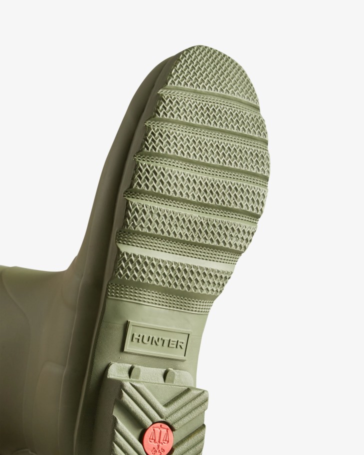 Hunter Women's Short Back Adjustable Rain Boots Ismarken Olive-Artic Moss Green