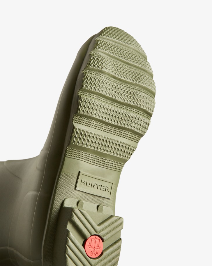 Hunter Women's Tall Back Adjustable Rain Boots Ismarken Olive-Artic Moss Green