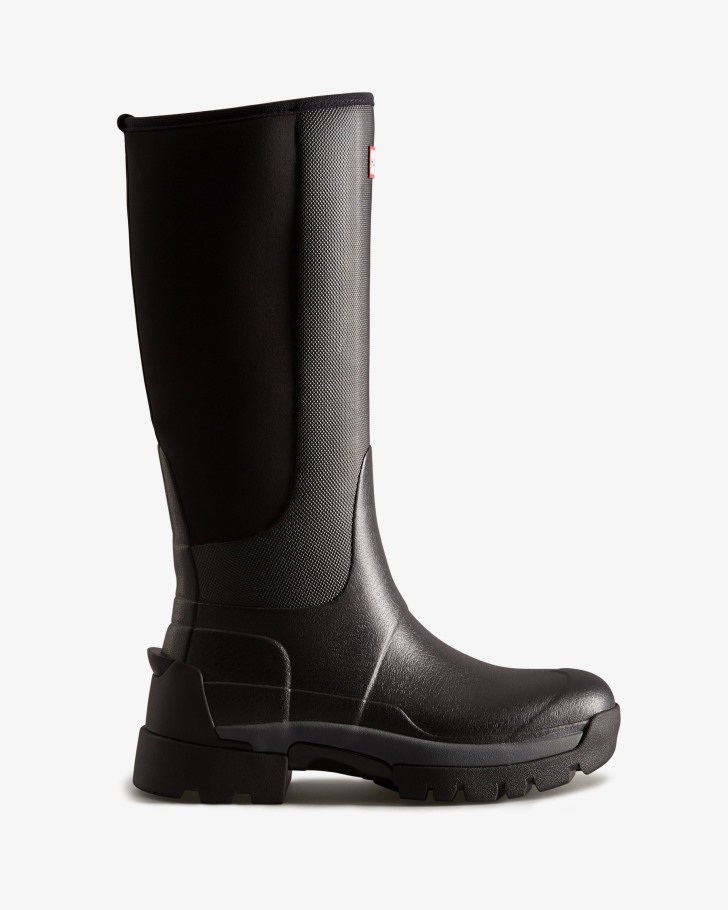 Hunter Women's Balmoral Field Hybrid Tall Rain Boots Black