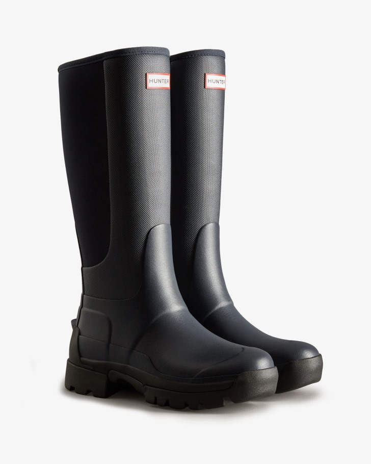 Hunter Women's Balmoral Field Hybrid Tall Rain Boots Navy