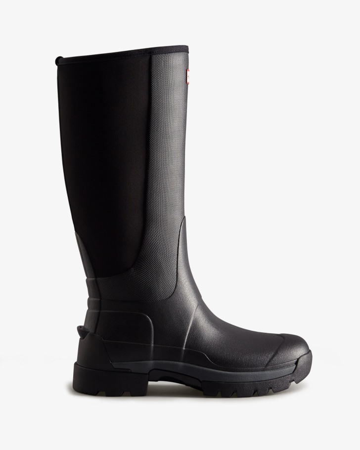 Hunter Men's Balmoral Field Hybrid Tall Rain Boots Black