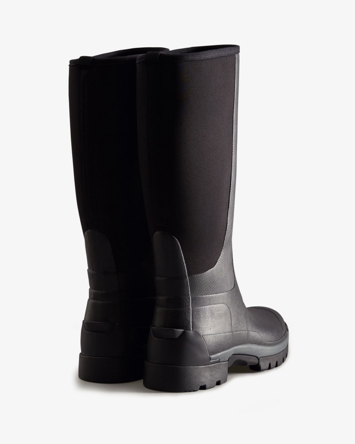 Hunter Men's Balmoral Field Hybrid Tall Rain Boots Black