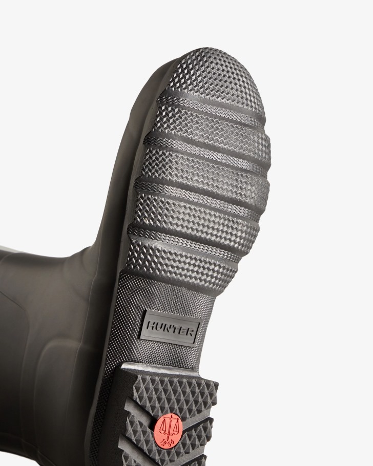 Hunter Men's Short Side Adjustable Rain Boots Black