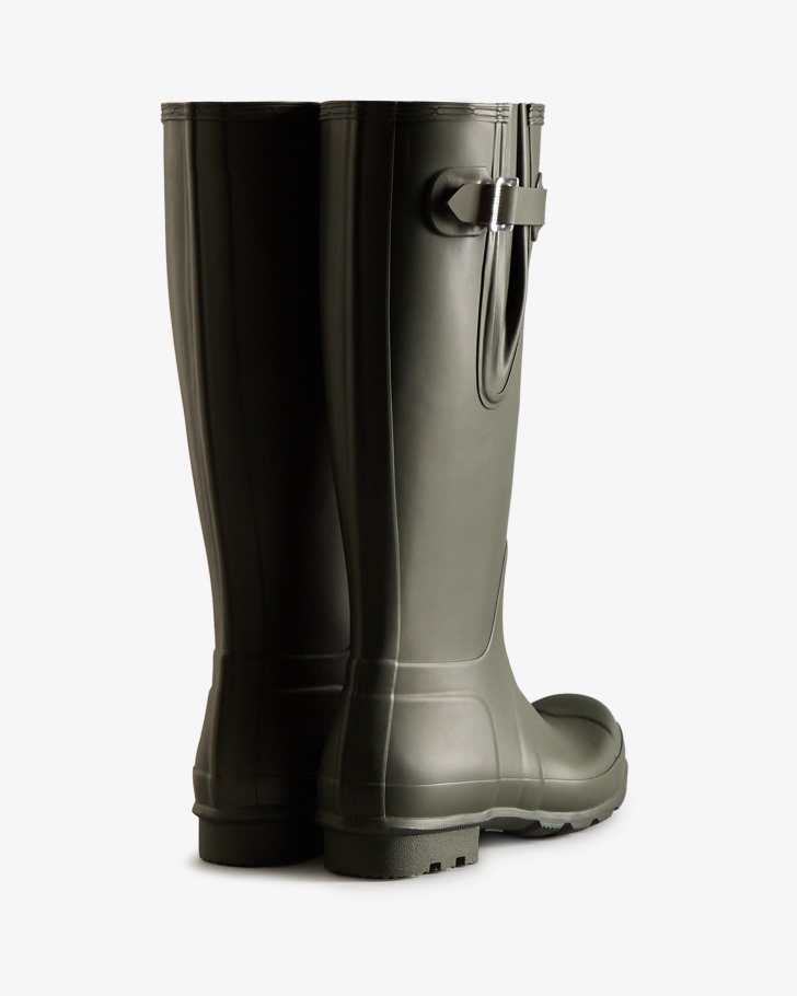 Hunter Men's Tall Side Adjustable Rain Boots Dark Olive