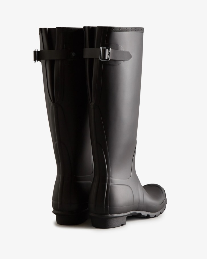 Hunter Women's Tall Back Adjustable Rain Boots Black