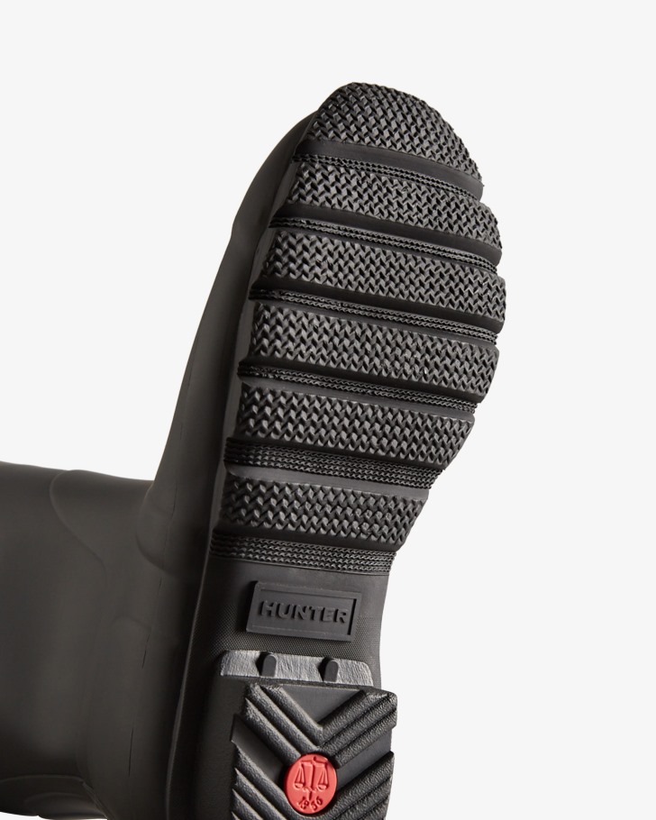 Hunter Women's Tall Back Adjustable Rain Boots Black