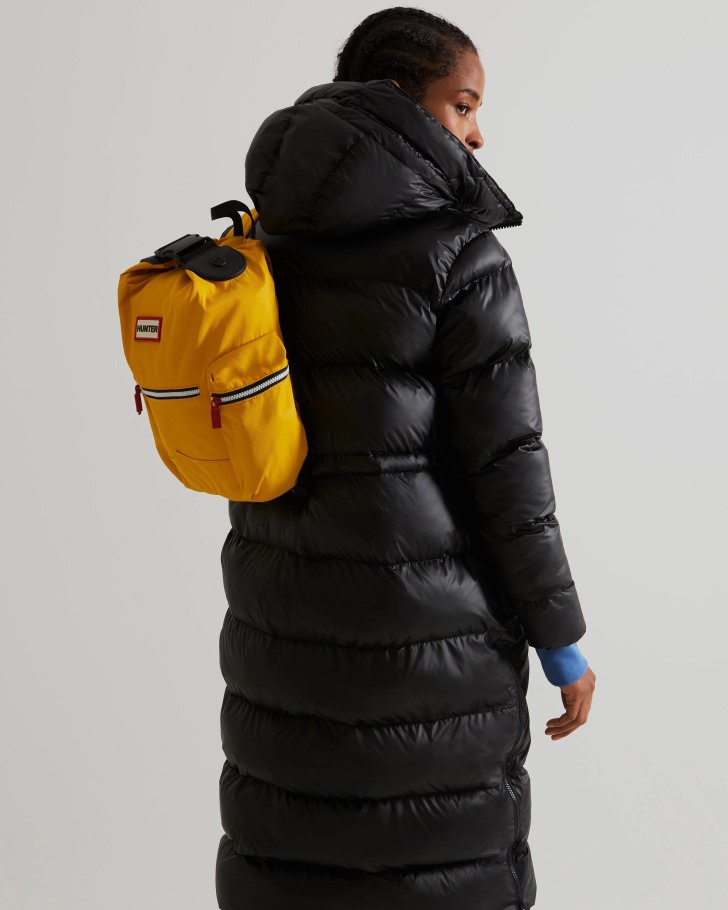 Hunter Women's Insulated Rubberized Long Puffer Coat Black