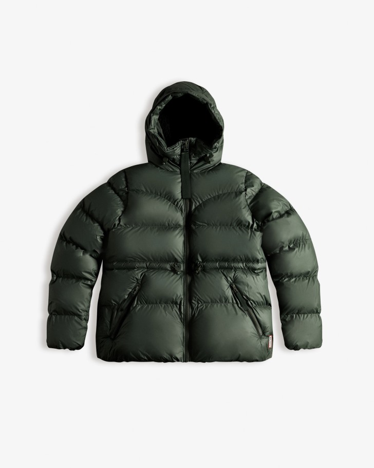 Hunter Women's Insulated Rubberized A-Line Puffer Jacket Arctic Moss Green