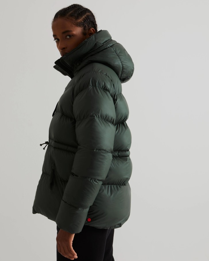 Hunter Women's Insulated Rubberized A-Line Puffer Jacket Arctic Moss Green