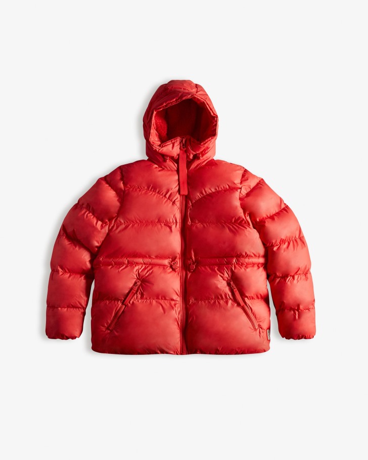 Hunter Women's Insulated Rubberized A-Line Puffer Jacket Red Chill