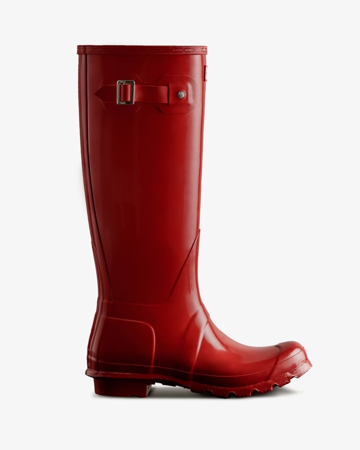 Hunter Women's Original Tall Gloss Rain Boots Military Red