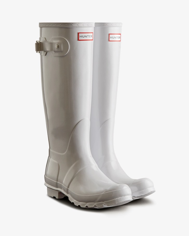 Hunter Women's Original Tall Gloss Rain Boots White