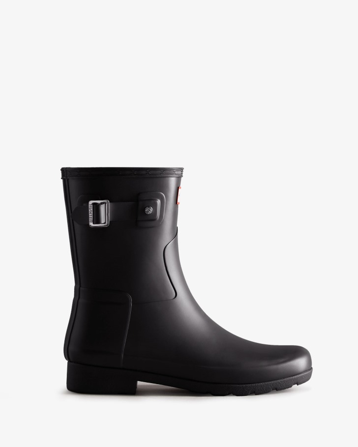 Hunter Women's Refined Slim Fit Short Rain Boots Black