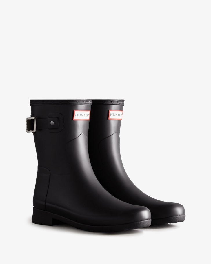 Hunter Women's Refined Slim Fit Short Rain Boots Black