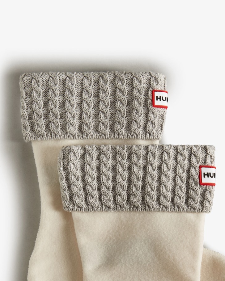 Recycled Mini Cable Knitted Cuff Hunter Short Boot Socks