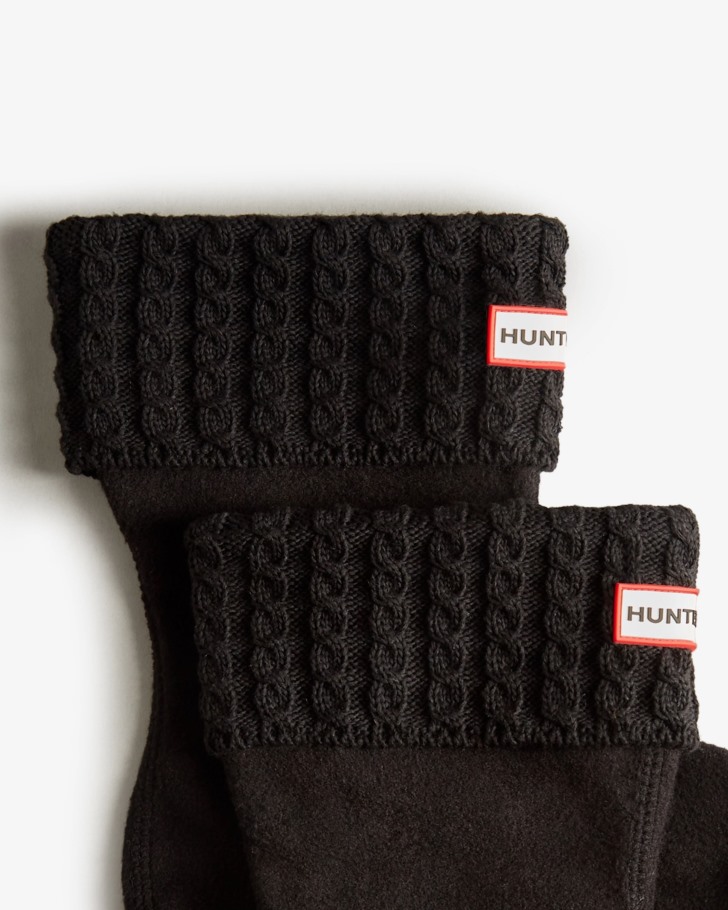 Hunter Recycled Mini Cable Knitted Cuff Short Boot Socks