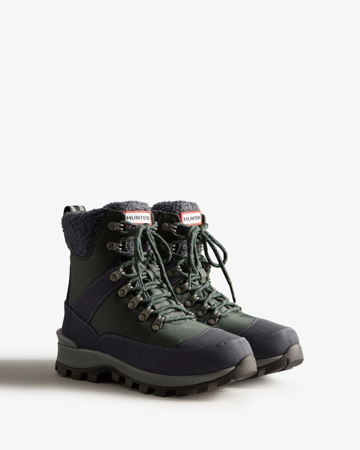 Hunter Women's Insulated Recycled Polyester Commando Boots Arctic Moss Green-Henson Navy