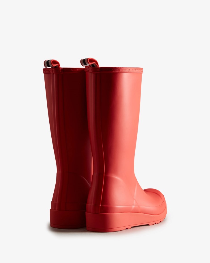 Hunter Women's Play Tall Rain Boots Logo Red