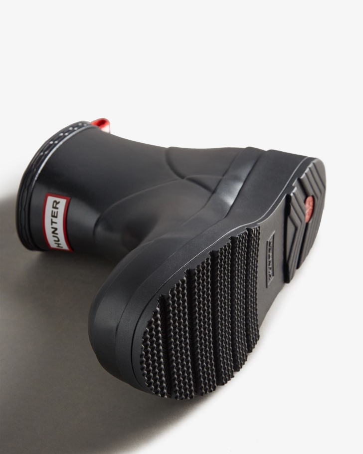 Hunter Women's Play Short Pearlized Rain Boots Black