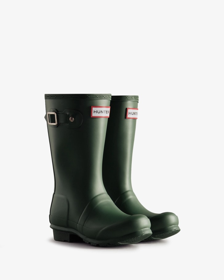 Hunter Original Big Kids (5-11 Years) Rain Boots Hunter Green