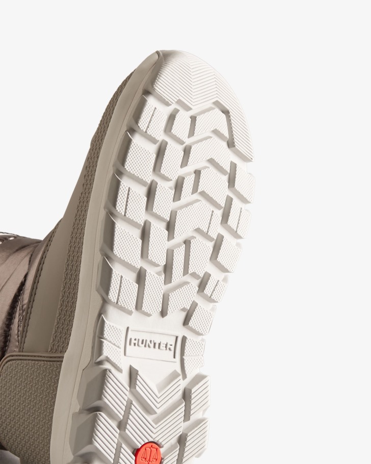 Hunter Women's Insulated Metallic Short Snow Boots Dark Silver-Hail Grey