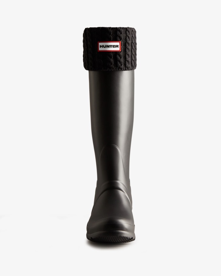 Hunter Recycled Mini Cable Knitted Cuff Tall Boot Socks