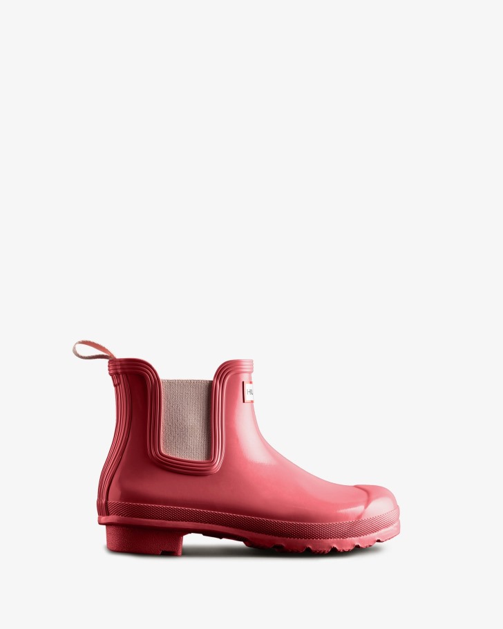 Hunter Women's Original Gloss Chelsea Boots Pink Shiver-Salt Pink